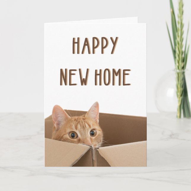 New Home, Funny cat house, Housewarming  Card (Front)
