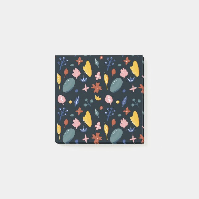 New Home Gift | Seamless Abstract Floral Post-it Notes (Front)