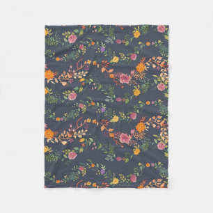 New Home Gift Simple Floral Pattern Fleece Blanket