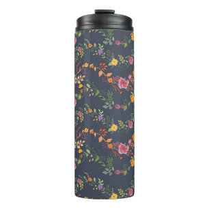 New Home Gift Simple Floral Pattern Thermal Tumbler