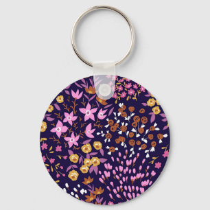 New Home Gift Trendy Seamless Floral Keychain