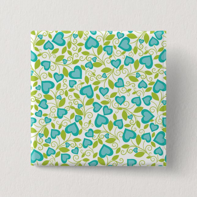 New Home Gift | Valentine's Day Seamless Art 2 Inch Square Button (Front)