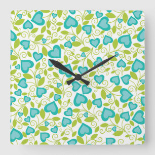 New Home Gift Valentine's Day Seamless Art Square Wall Clock