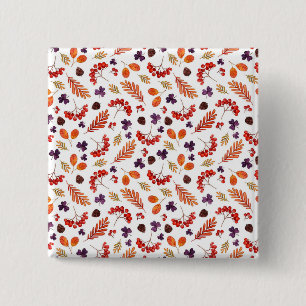 New Home Gift Watercolor Viburnum Berries 2 Inch Square Button