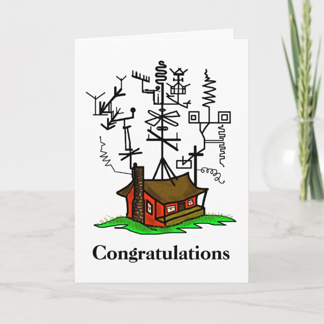 New Home  Ham Radio Greeting Card  Customize It! (Front)