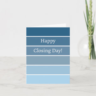 New Home Happy Closing Day Blue Paint Chip Note Card
