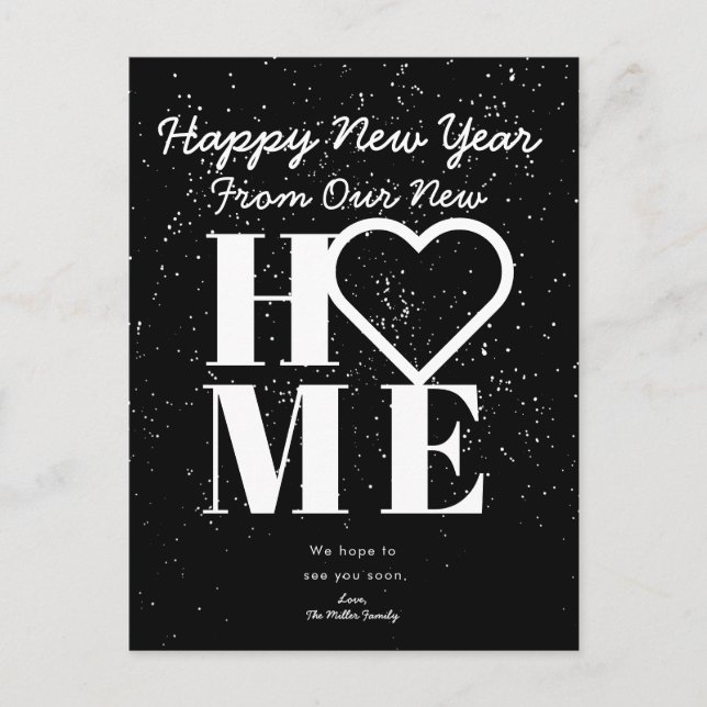 New Home Happy New Year Moving Announcement (Front)