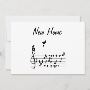 New Home Harmony: Musical Bird with House and Keys Save The Date