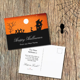 New Home Haunted House Halloween Announcement Postcard