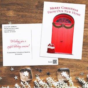 New Home Holiday Red Doors Template Postcard