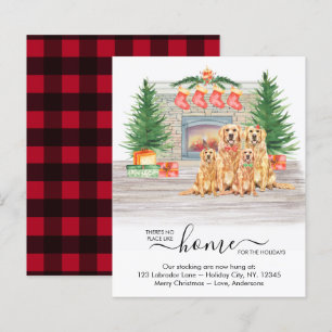 New Home Holidays Golden Retriever Dog Moving Card