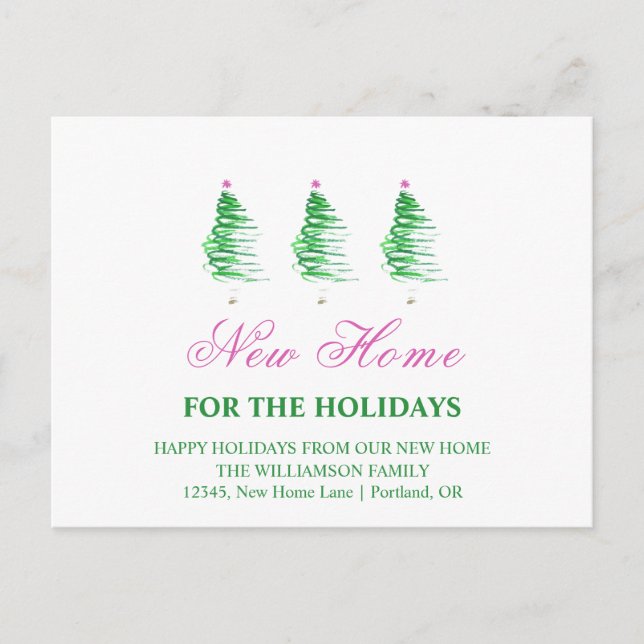 New Home | Holidays Moving  Announcement Postcard (Front)
