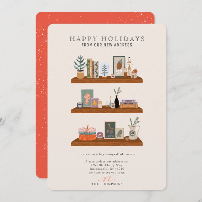 New Home Holidays Shelf Coral Moving Announcement (Front/Back)