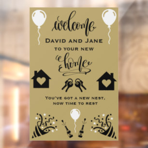New Home Housewarming Welcome Window Cling