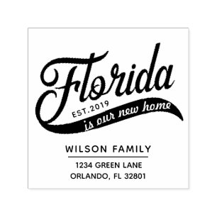 New Home In Florida Return Address Rubber Stamp