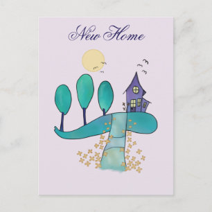 New Home lila Postcard