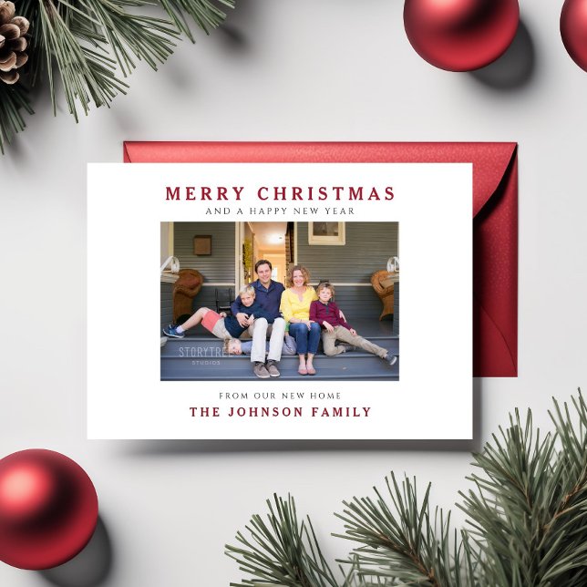 New Home Merry Christmas Photo Holiday Card (New Home Merry Christmas Photo Holiday Card)