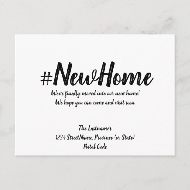 New Home Modern Minimalist Address Change Postcard (Front)