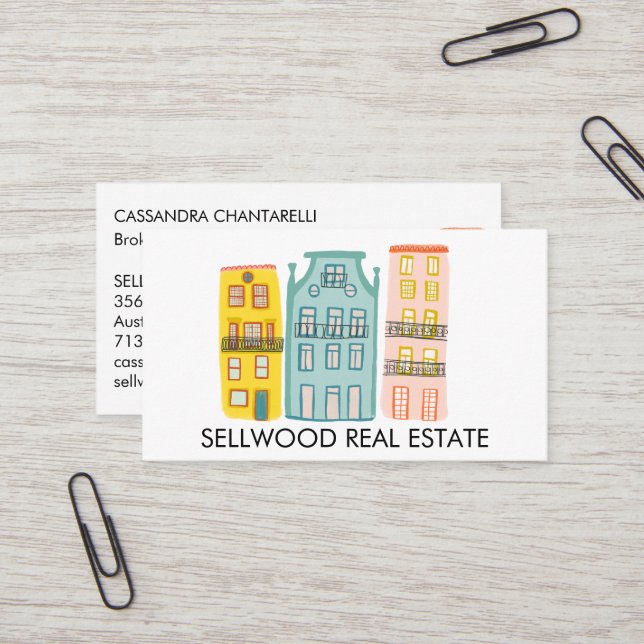 New Home Modern Real Estate Broker Agent Mortgage  Business Card (Front/Back In Situ)