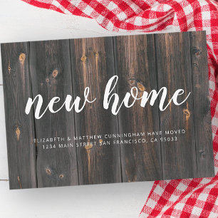 New Home Modern Simple Country Rustic Wood Announcement