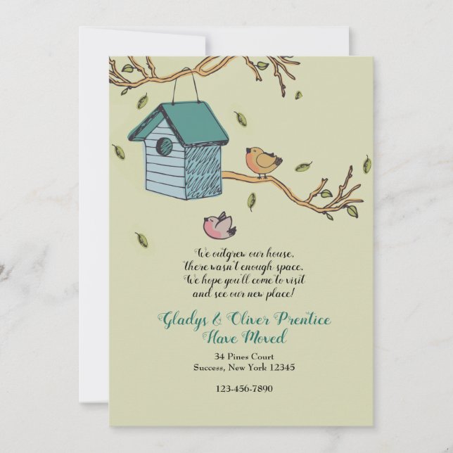 New Home Moved Announcement (Front)