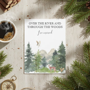 New Home Moving Announcement Cabin Lodge Forest Postcard