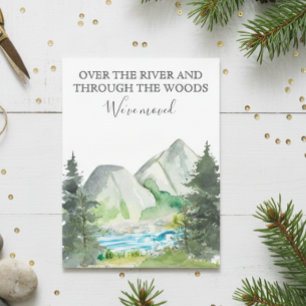 New Home Moving Announcement Cabin River Forest Postcard