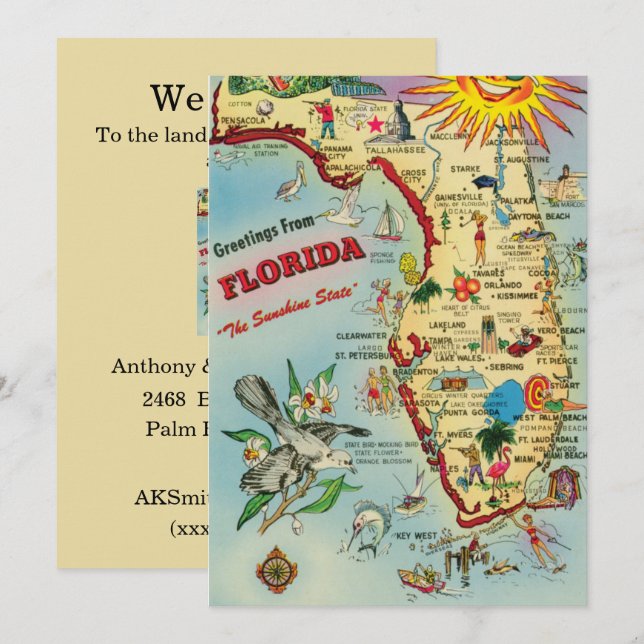 New Home - Moving Florida Announcement Card (Front/Back)