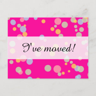 New home moving postcards   colourful confetti dot