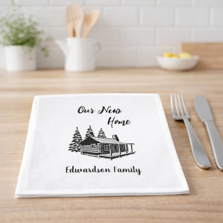 New Home moving to new house family name Napkin