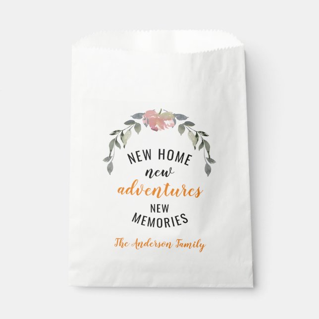 New Home New Adventure New Memories House Warming Favour Bag (Front)