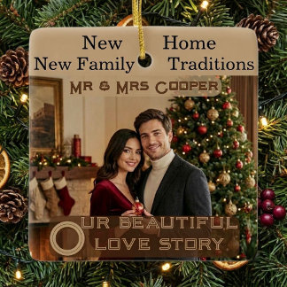 New Home New Family Traditions Christmas Photo Ceramic Ornament