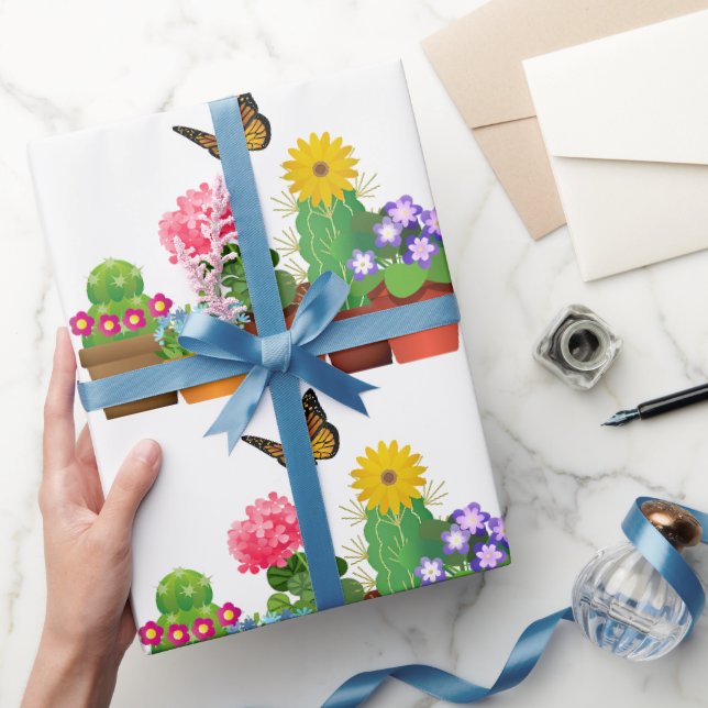 New Home New Garden Flower Pot Craft  Wrapping Paper (Gifting)