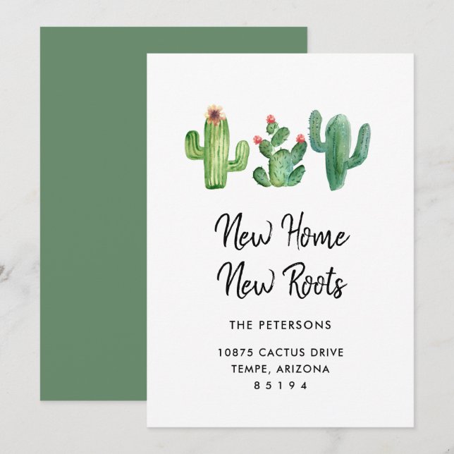 New Home New Roots I Moving Announcement Card (Front/Back)