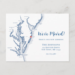 New Home Ocean City Maryland Map Moving Announcement Postcard