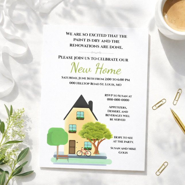New Home Open House / Housewarming Party  Invitation (editable new home / housewarming party invitation )