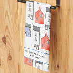 New Home Personalized Kitchen Towel<br><div class="desc">Featuring an original watercolor painting of houses, this design makes a lovely unique housewarming gift. Change the text and details to personalize. Original art by Nic Squirrell.</div>