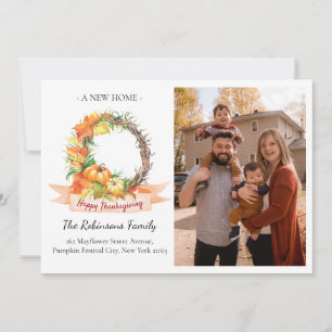 New Home Photo Thanksgiving Pumpkin Moving Announcement