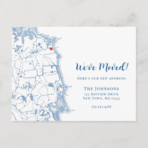 New Home Scituate Massachusetts Moving Announcement Postcard