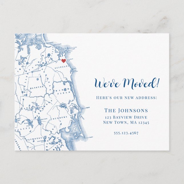 New Home Scituate Massachusetts Moving Announcement Postcard (Front)