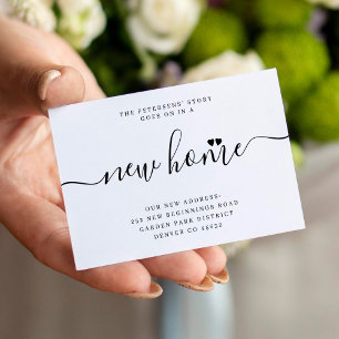 New home simple script modern moving announcement