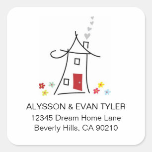 New Home Square Address Labels