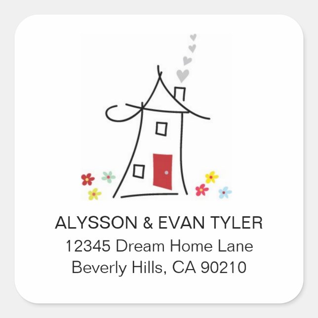 New Home Square Address Labels (Front)