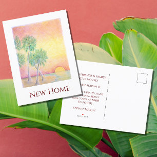 New Home Tropical Beach Moving Announcement Postcard