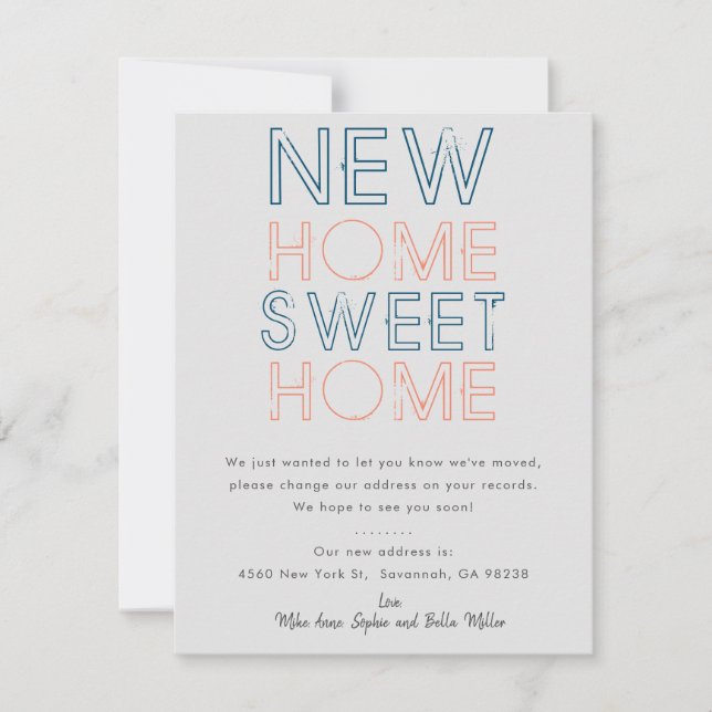New Home Typography | Moving Announcement Card (Front)