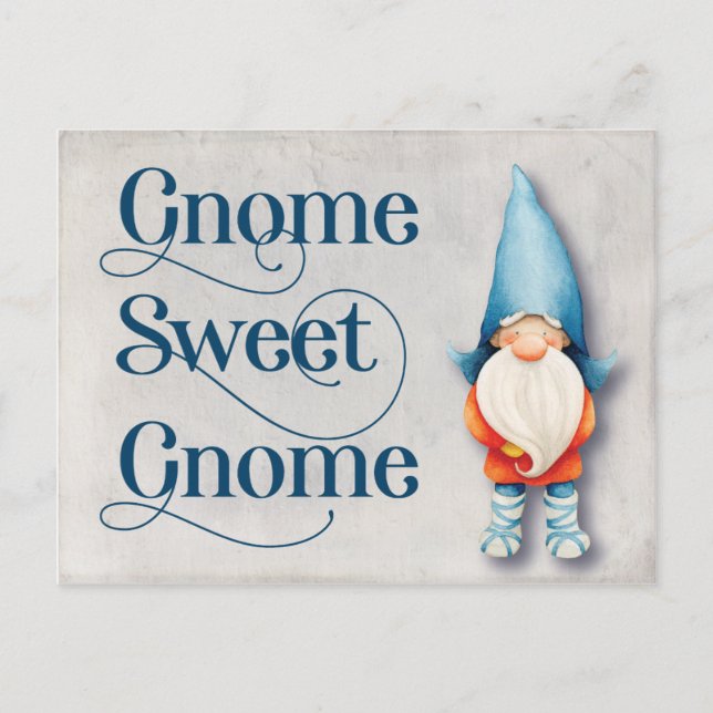 New Home We've Moved New Address Hygge Gnome Sweet Announcement Postcard (Front)
