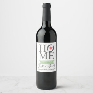 New Home Wine Label Estate Agent Closing Gift
