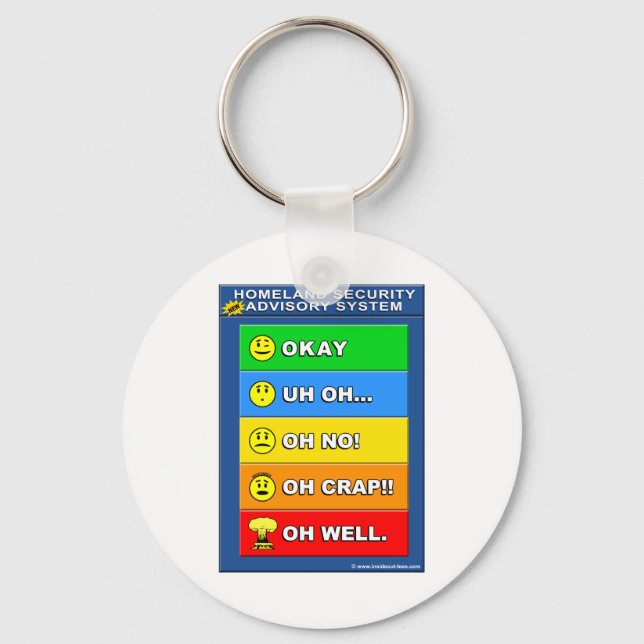 New Homeland Security Advisory System - Funny Keychain (Front)
