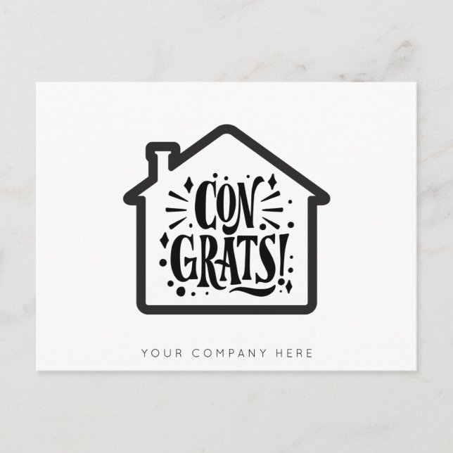 New Homeowner Congrats Real Estate Postcard (Front)