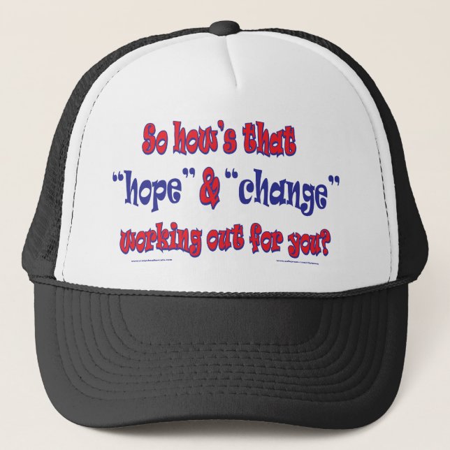 NEW-HOPE-AND-CHANGE-Funky Script Trucker Hat (Front)